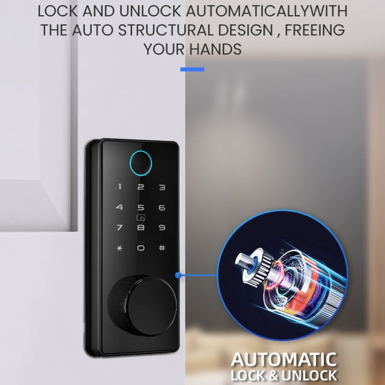 C87 Automatic Fingerprint Lock Entry Door Password Smart Lock(Black)