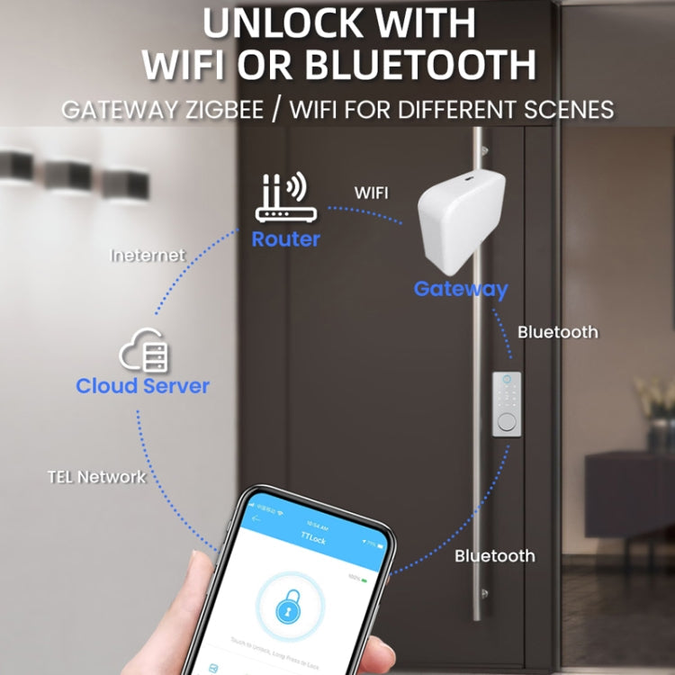 C87 Automatic Fingerprint Lock Entry Door Password Smart Lock(Black)