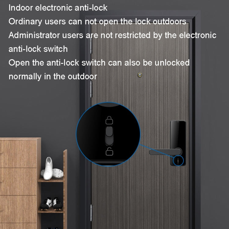 C89 Smart Fingerprint Password Lock Home Indoor Door TUYA System Lock(Silver)