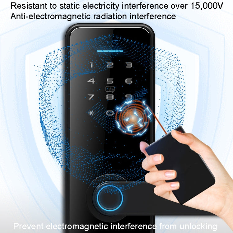 C89 Smart Fingerprint Password Lock Home Indoor Door TUYA System Lock(Silver)