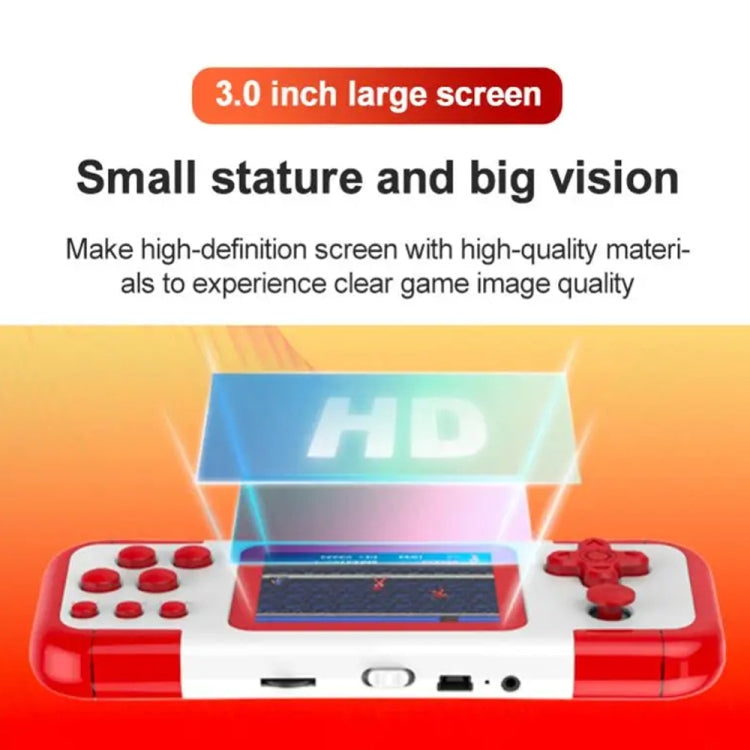 A12 3.0-Inch HD Colorful Screen Retro Handheld Game Console With 666 Built-In Games, Model: Double Red Blue