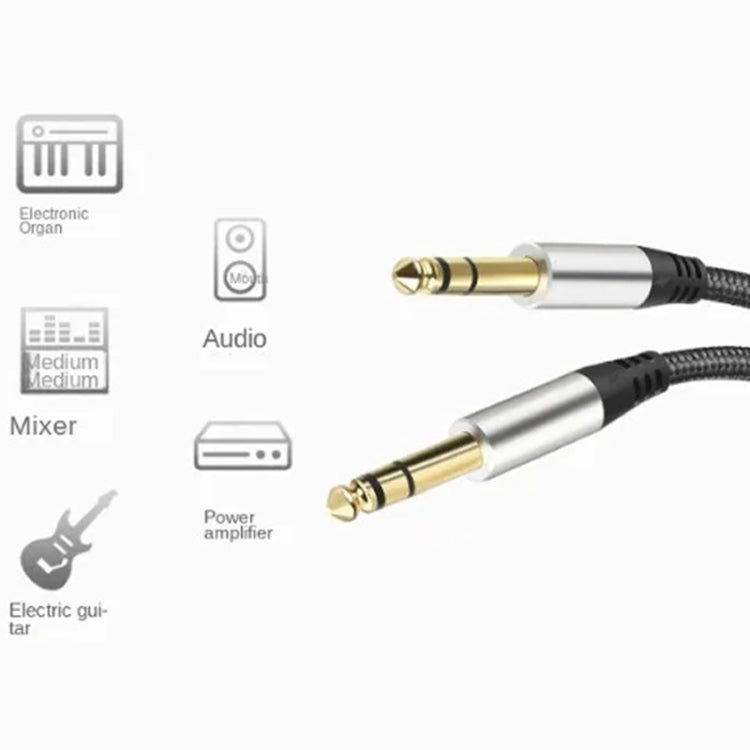 10m Audio Mixing Console Amplifier Drum Connection Cable 6.35MM Male To Male Audio Cable 28AWG OD4.0MM(Silver)