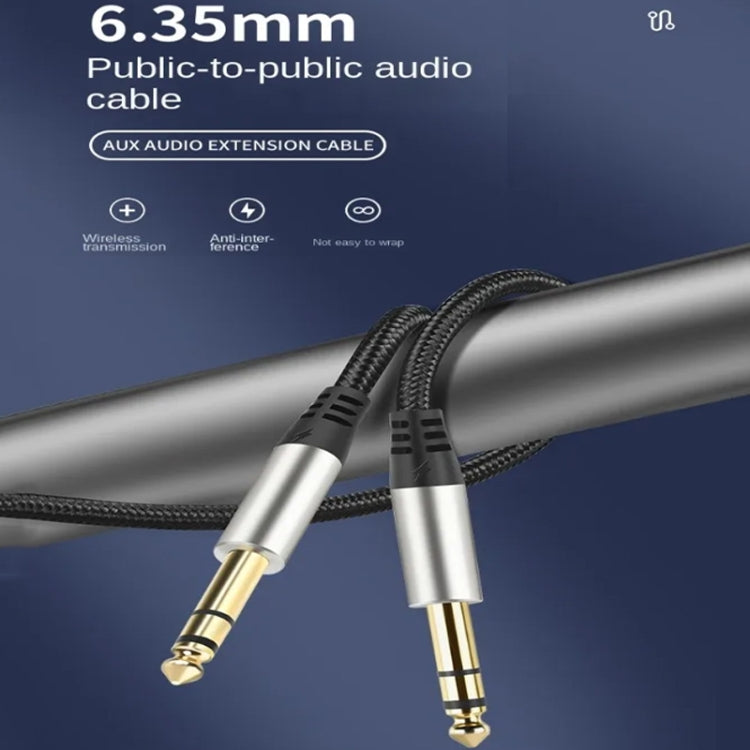 10m Audio Mixing Console Amplifier Drum Connection Cable 6.35MM Male To Male Audio Cable 28AWG OD4.0MM(Silver)