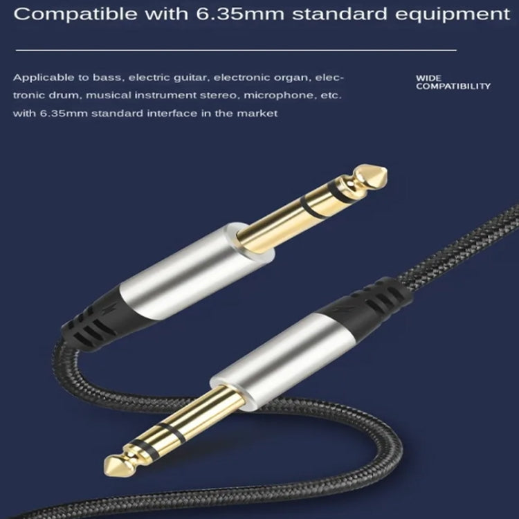 10m Audio Mixing Console Amplifier Drum Connection Cable 6.35MM Male To Male Audio Cable 28AWG OD4.0MM(Silver)