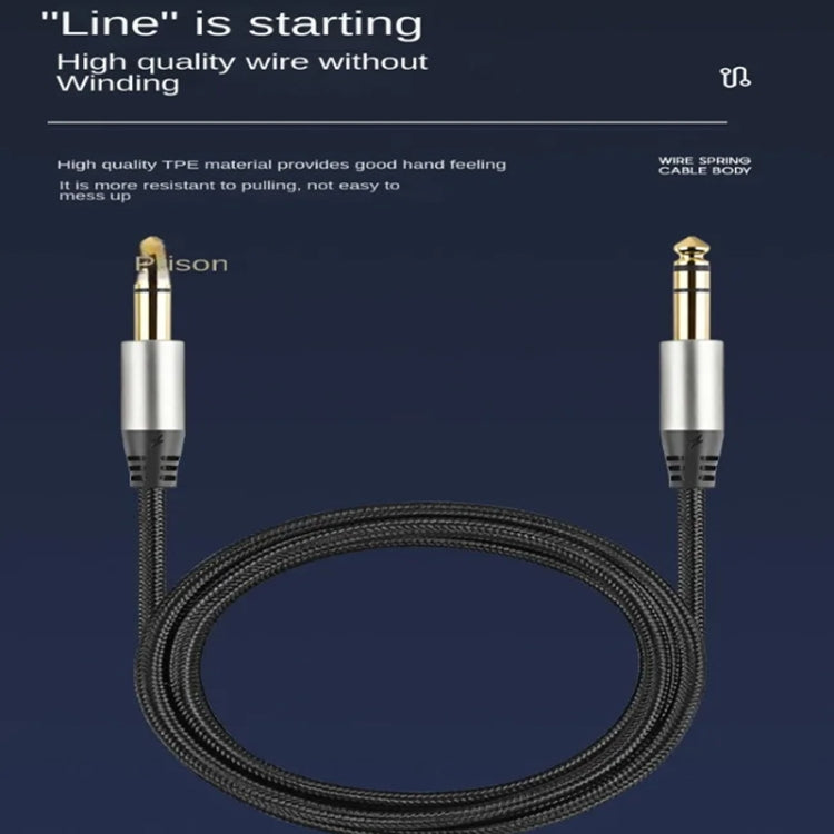 10m Audio Mixing Console Amplifier Drum Connection Cable 6.35MM Male To Male Audio Cable 28AWG OD4.0MM(Silver)