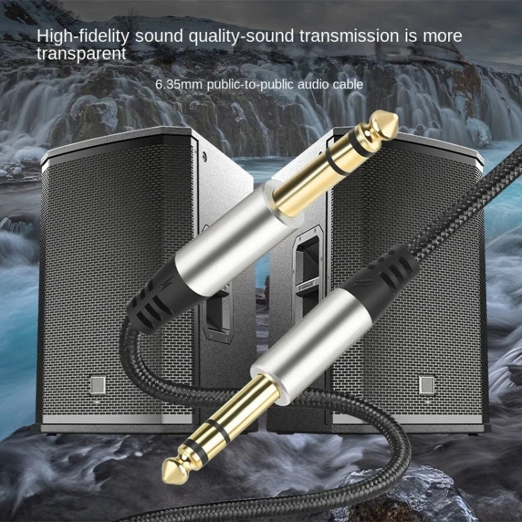 10m Audio Mixing Console Amplifier Drum Connection Cable 6.35MM Male To Male Audio Cable 28AWG OD4.0MM(Silver)