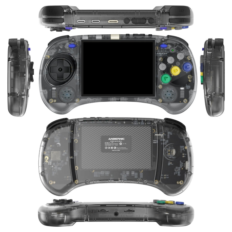 ANBERNIC RG ARC-S Handheld Game Console 4-Inch IPS Screen Linux System Portable Video Arcade 256G(Transparent Blue)