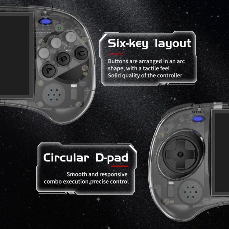 ANBERNIC RG ARC-S Handheld Game Console 4-Inch IPS Screen Linux System Portable Video Arcade 128G(Transparent Black)