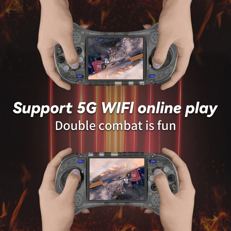 ANBERNIC RG ARC-S Handheld Game Console 4-Inch IPS Screen Linux System Portable Video Arcade 128G(Transparent Black)