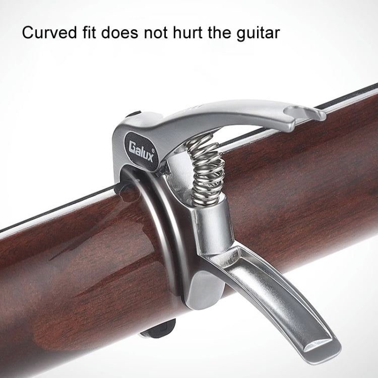 Galux GC501A Acoustic Guitar Pitch Clip Folk Ukulele Metal Clip With Storage Bag, Color: Silver