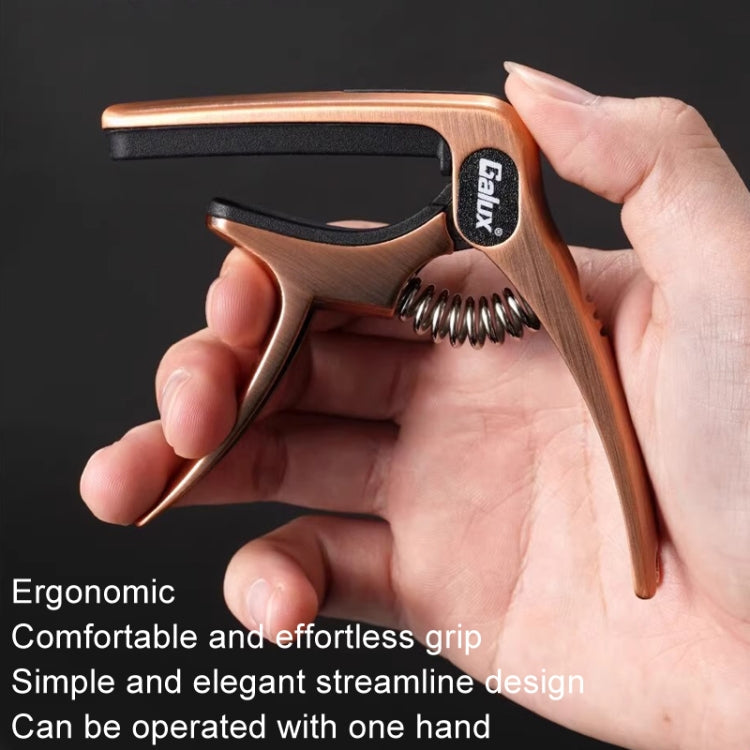 Galux GC501A Acoustic Guitar Pitch Clip Folk Ukulele Metal Clip With Storage Bag, Color: Silver