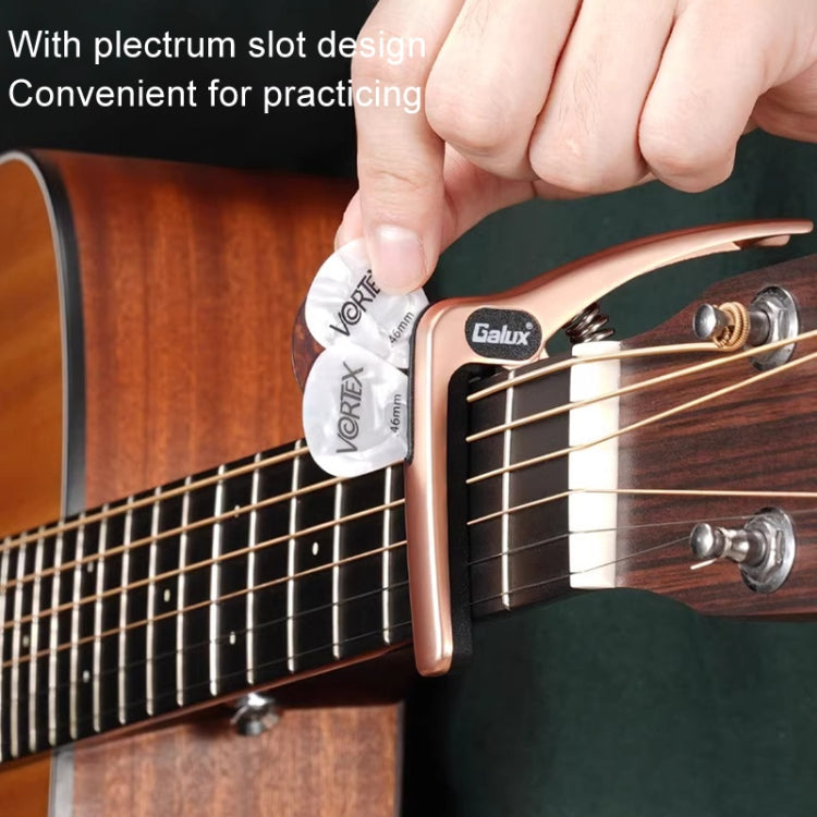 Galux GC501A Acoustic Guitar Pitch Clip Folk Ukulele Metal Clip With Storage Bag, Color: Black