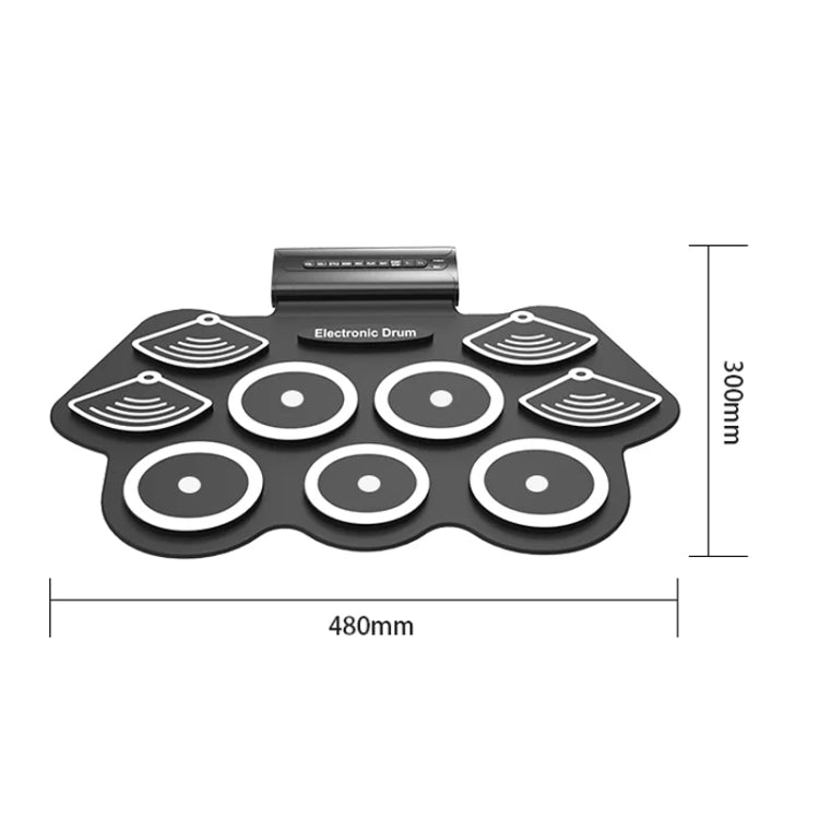 W562 Thickened 7 Drum Set Silicone Hand Rolled Drums Jazz Drums Percussion Instruments Electronic Drums