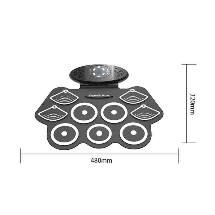 W362 Silicone Double Horn Hand-Rolled Drums Foot Pedal Percussion 7 Drum Kits Electronic Drums