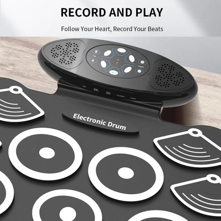 W362 Silicone Double Horn Hand-Rolled Drums Foot Pedal Percussion 7 Drum Kits Electronic Drums