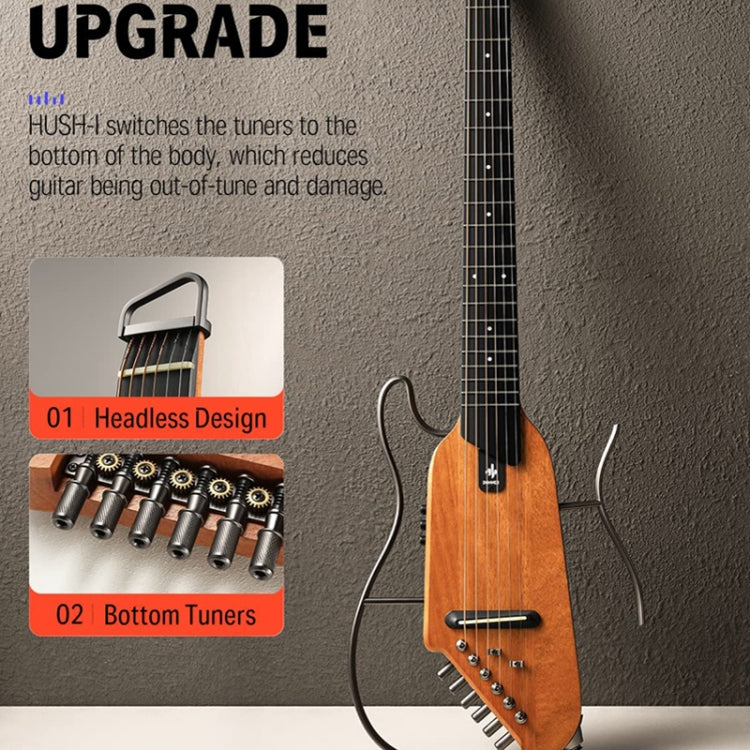 DONNER Smart Headless Silent Guitar Travel Portable Detachable Acoustic Guitar, Style: Mahogany