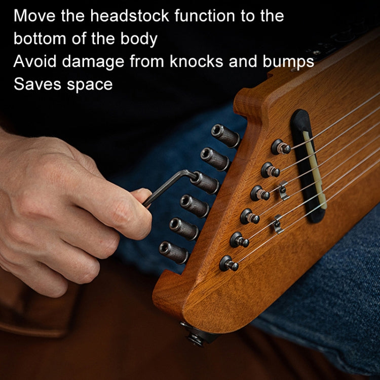 DONNER Smart Headless Silent Guitar Travel Portable Detachable Acoustic Guitar, Style: Mahogany
