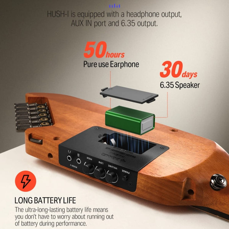 DONNER Smart Headless Silent Guitar Travel Portable Detachable Acoustic Guitar, Style: Mahogany