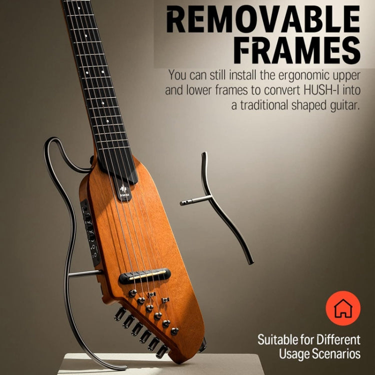 DONNER Smart Headless Silent Guitar Travel Portable Detachable Acoustic Guitar, Style: Maple