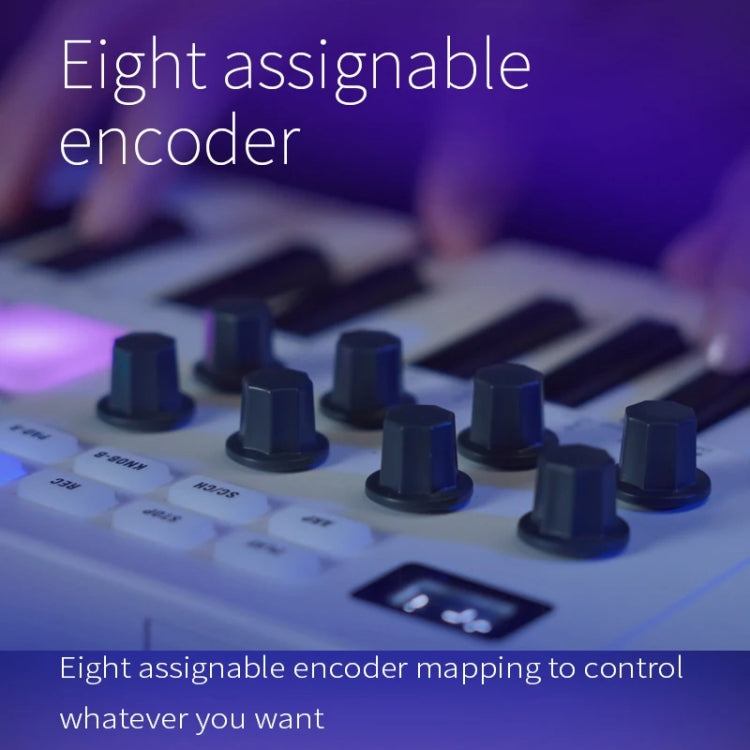 M-VAVE SMK-25 USB MIDI Keyboard Controller With 8 Back Drum Pads(White)