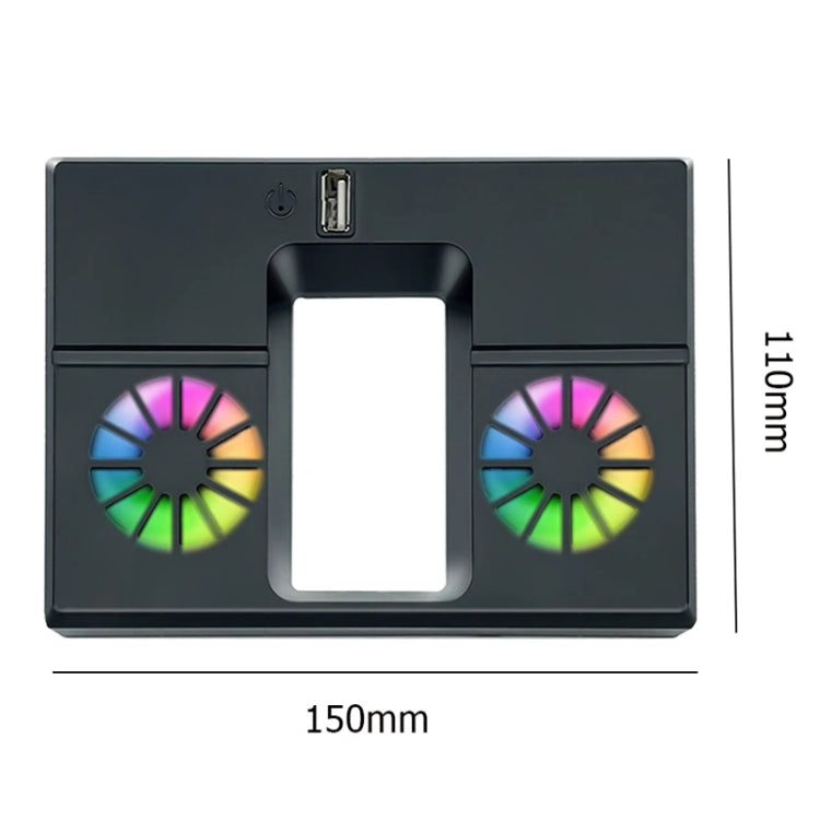 For Xbox Series X Console Cooling Fan With LED Lights Rear Fan Cooler(Black)