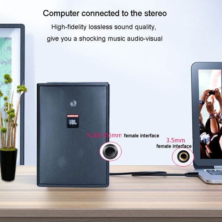 JINGHUA 3.5mm To 6.5mm Audio Cable Amplifier Guitar 6.35mm Cable, Length: 0.5m