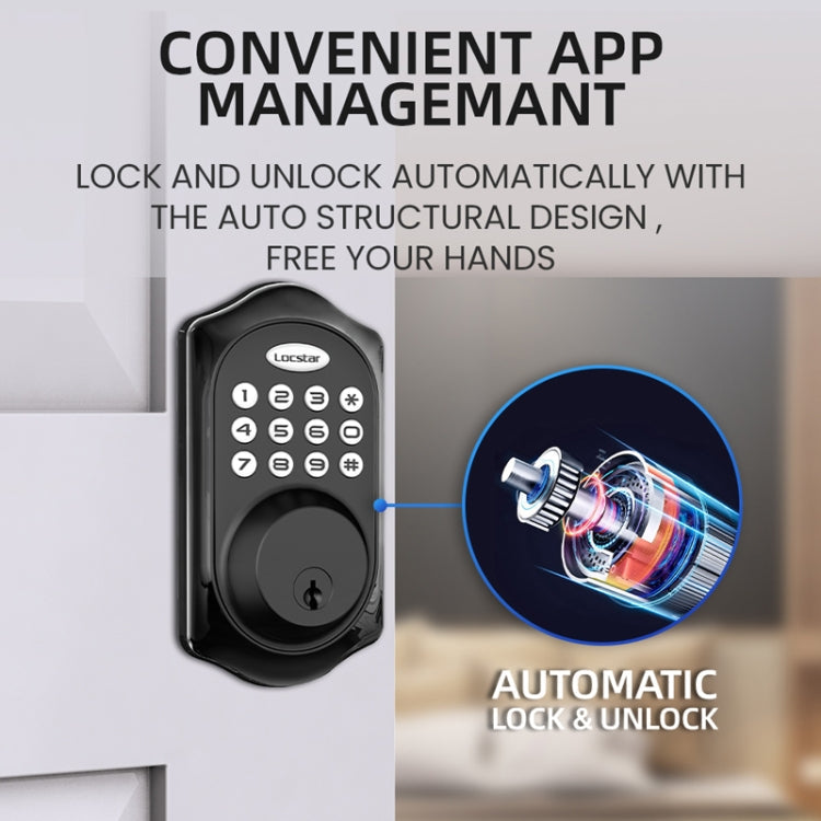 C88 Bluetooth Remote Tuya Automatic Smart Electronic Password Door Lock(Black)
