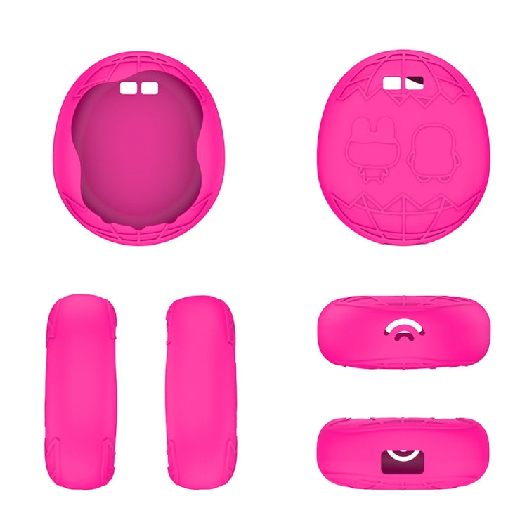 For Tamagotchi Uni (2023) Pet Game Machine Silicone Protection Case(Luminous Rose Red)