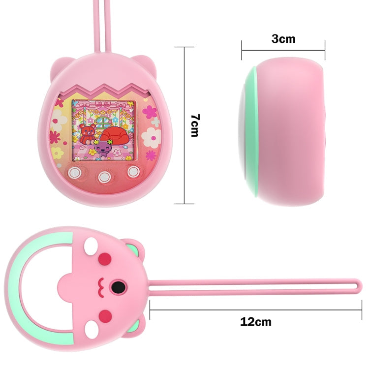For Tamagotchi Pix Cartoon Electronic Pet Gaming Machine Silicone Protective Cover, Color: Cyan