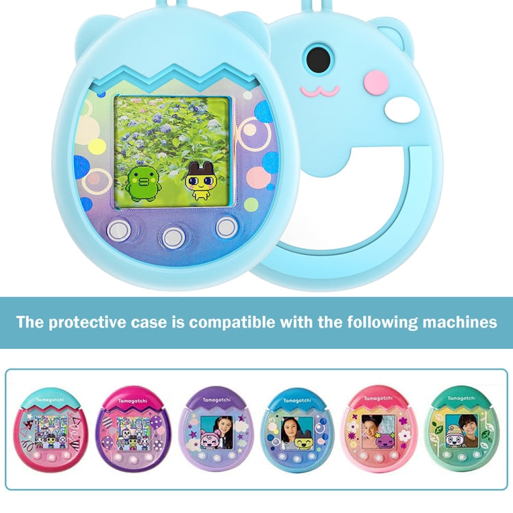 For Tamagotchi Pix Cartoon Electronic Pet Gaming Machine Silicone Protective Cover, Color: Cyan