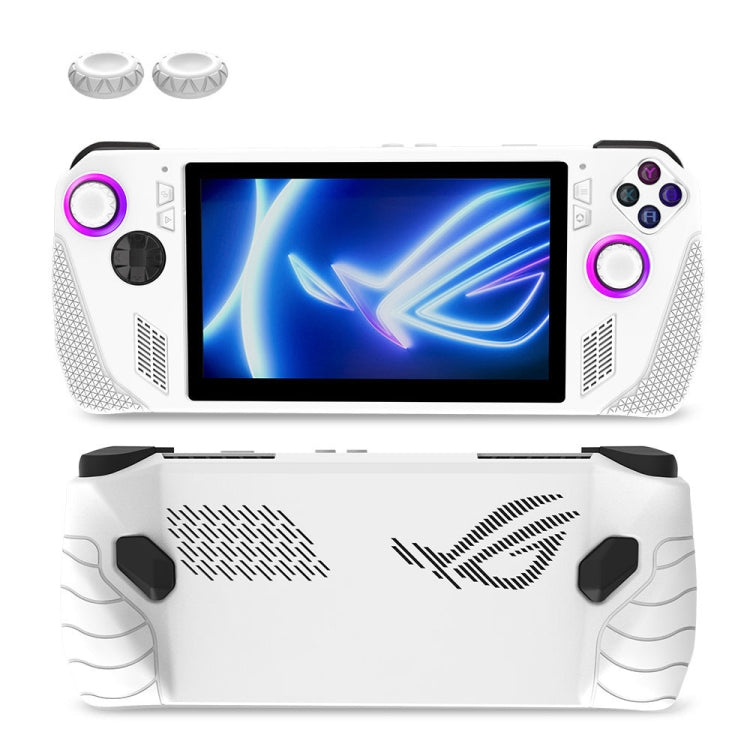 For ASUS ROG Ally Game Console Silicone Protective Cover + Button Cap Set Pocket Gaming Accessories(White)