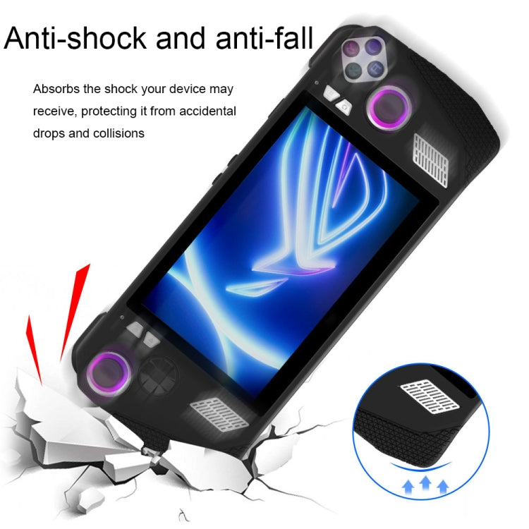 For ASUS ROG Ally Game Console Silicone Protective Cover + Button Cap Set Pocket Gaming Accessories(White)