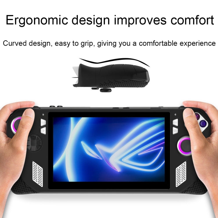 For ASUS ROG Ally Game Console Silicone Protective Cover + Button Cap Set Pocket Gaming Accessories(White)