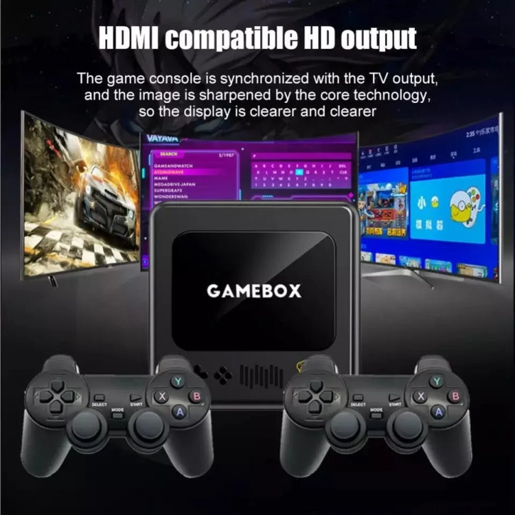 G10 GAMEBOX TV Box Dual System Wireless Android 3D Home 4K HD Game Console Support PS1 / PSP, Style: 64G 30,000+ Games (Black)