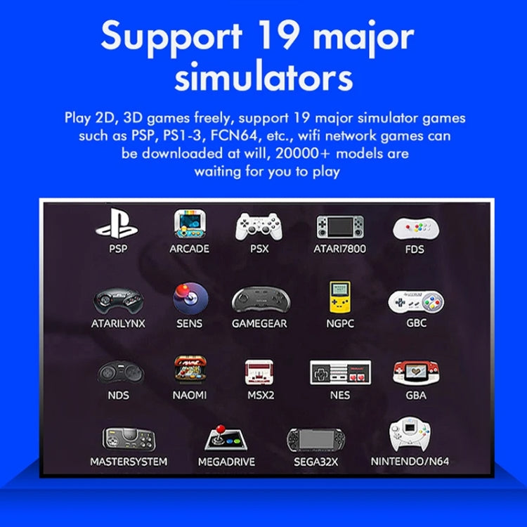 G10 GAMEBOX TV Box Dual System Wireless Android 3D Home 4K HD Game Console Support PS1 / PSP, Style: 256G 60,000+ Games (White)