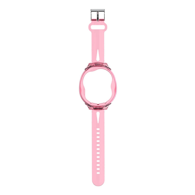 For Tamagotchi UNI (2023) Pet Game Machine Silicone Integrated Watch Strap Protective Case(Transparent Pink)