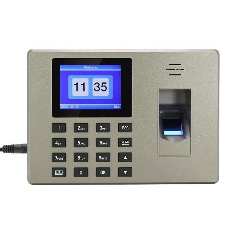 Fingerprint Recognition Voice Broadcast Smart Report Generation Attendance Machine, Model: Gold US Plug