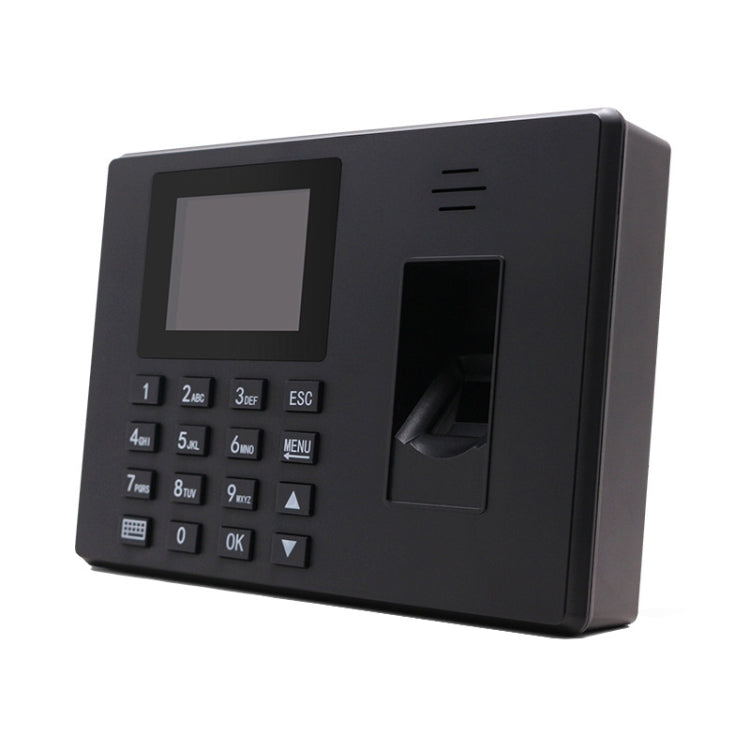 Fingerprint Recognition Voice Broadcast Smart Report Generation Attendance Machine, Model: Black US Plug