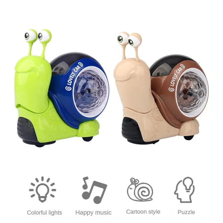 Children Electrical Crawling Snail Toys Sound And Light Projection Snail Fun Toys(Green)