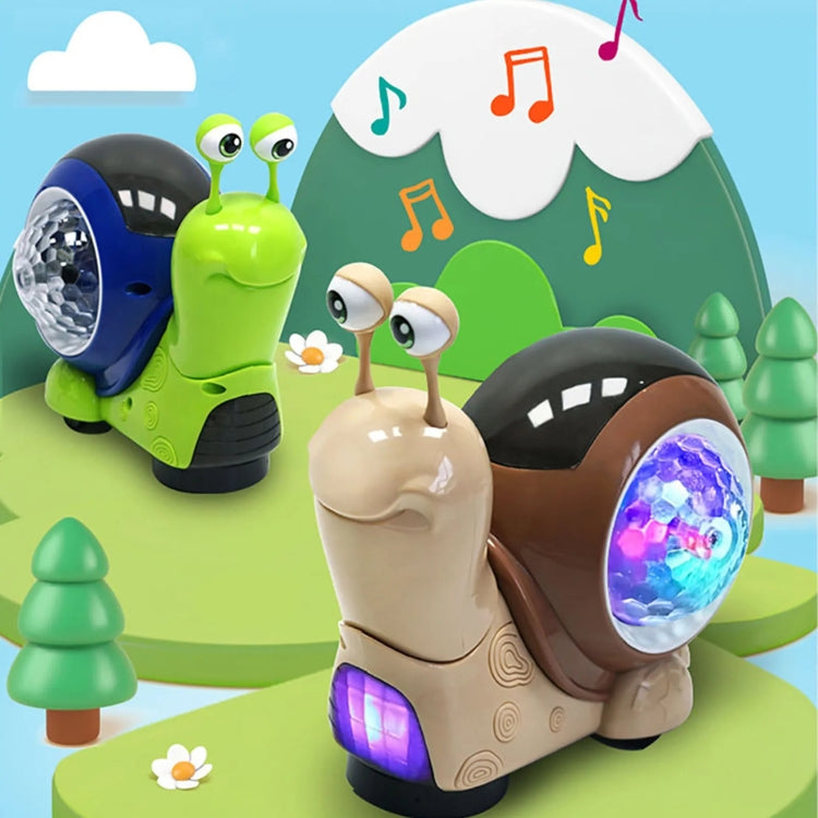 Children Electrical Crawling Snail Toys Sound And Light Projection Snail Fun Toys(Green)
