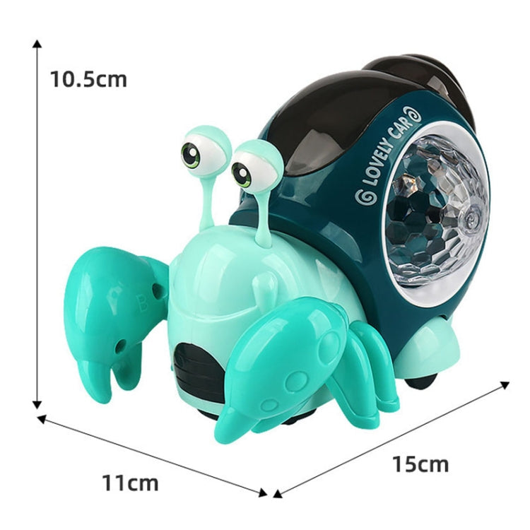 Crawling Hermit Crab Educational Electrical Toys Universal Music Light Projection Cartoon Children Toys(Orange)