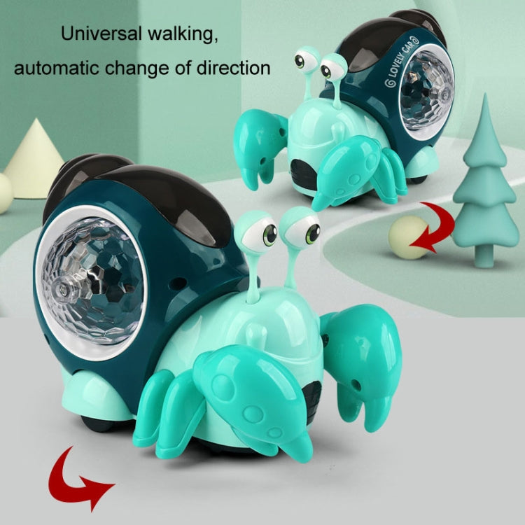 Crawling Hermit Crab Educational Electrical Toys Universal Music Light Projection Cartoon Children Toys(Orange)