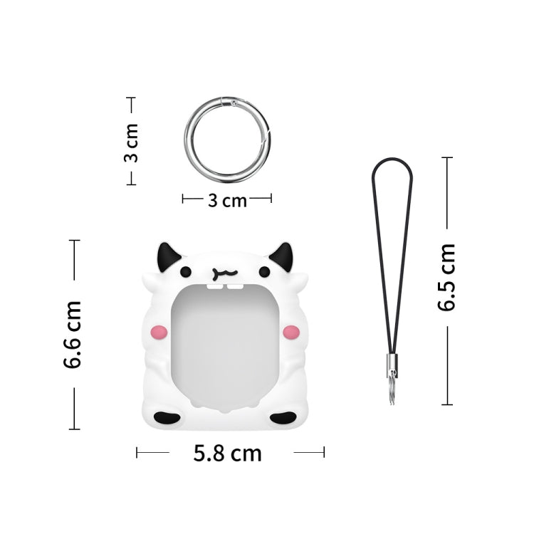 For Tamagotchi Uni (2023) Pet Game Console Silicone Protective Case(White Cow)
