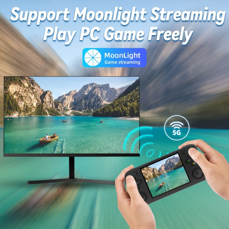 ANBERNIC RG35XX H Handheld Game Console 3.5 Inch IPS Screen Linux System 64GB+128GB(Black)