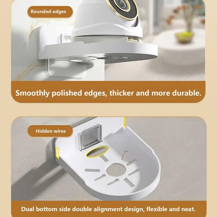 Traceless Wall Mounted Camera Bracket Home No-Punch Surveillance Rack Router Shelf(White)