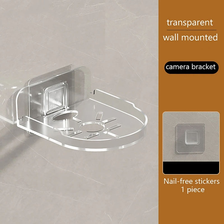 Traceless Wall Mounted Camera Bracket Home No-Punch Surveillance Rack Router Shelf(White)