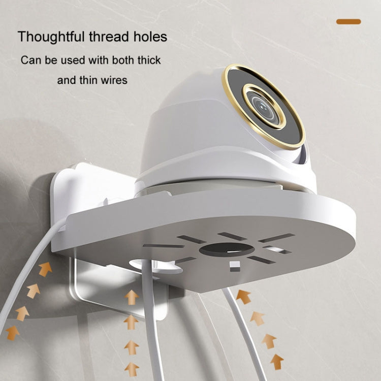 Traceless Wall Mounted Camera Bracket Home No-Punch Surveillance Rack Router Shelf(White)