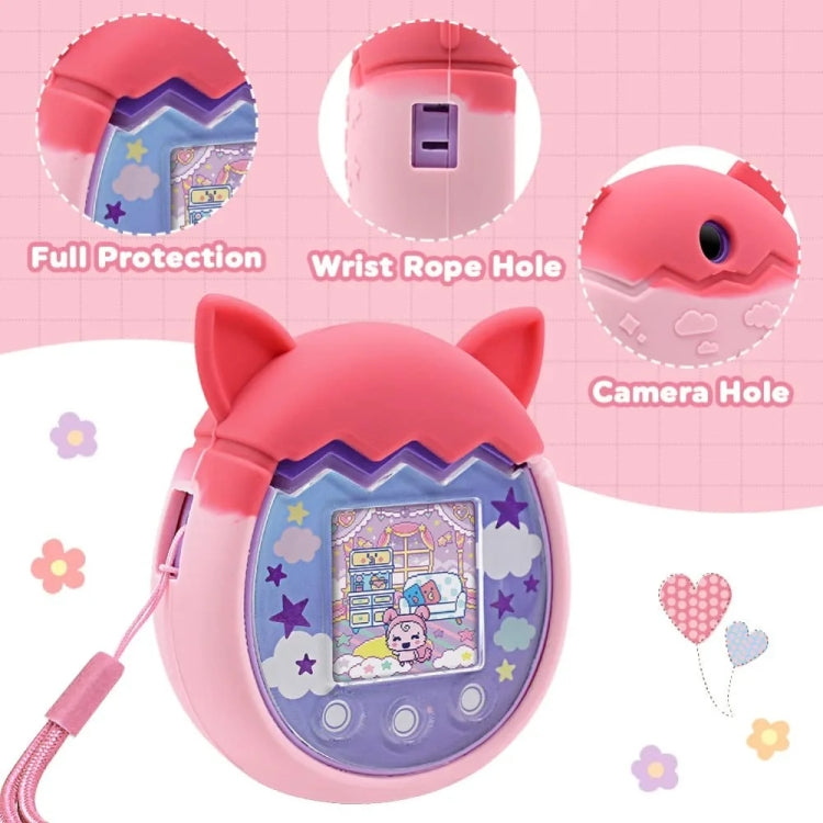 For Tamagotchi Pix Cartoon Electronic Pet Game Console Anti-Slip And Anti-Fall Silicone Protective Cover(Purple)
