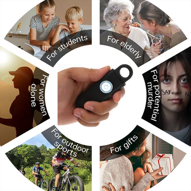 Women Personal Anti-pervert Alarm Outdoor LED Flashing Light Alarm(Black)