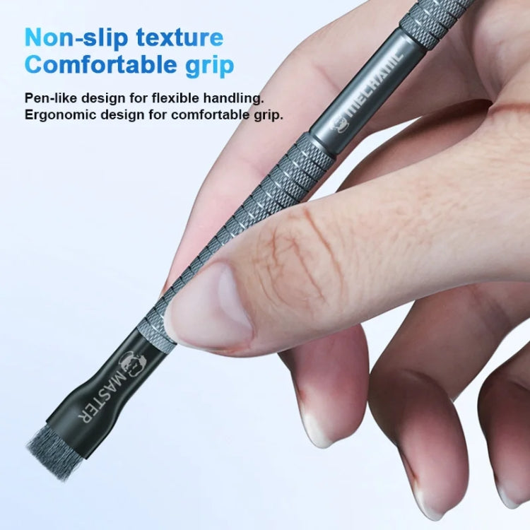 MECHANIC Cell Phone Motherboard Chip Degumming Brush PCB De-Tin Cleaning Cylinder Long Handle Brush, Style: Sideburns